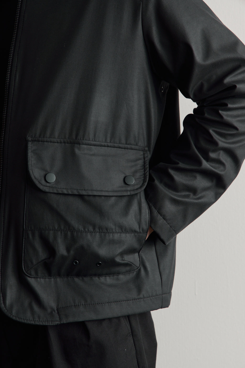 Erkek Kadife Yakalı Mont Ceket Siyah