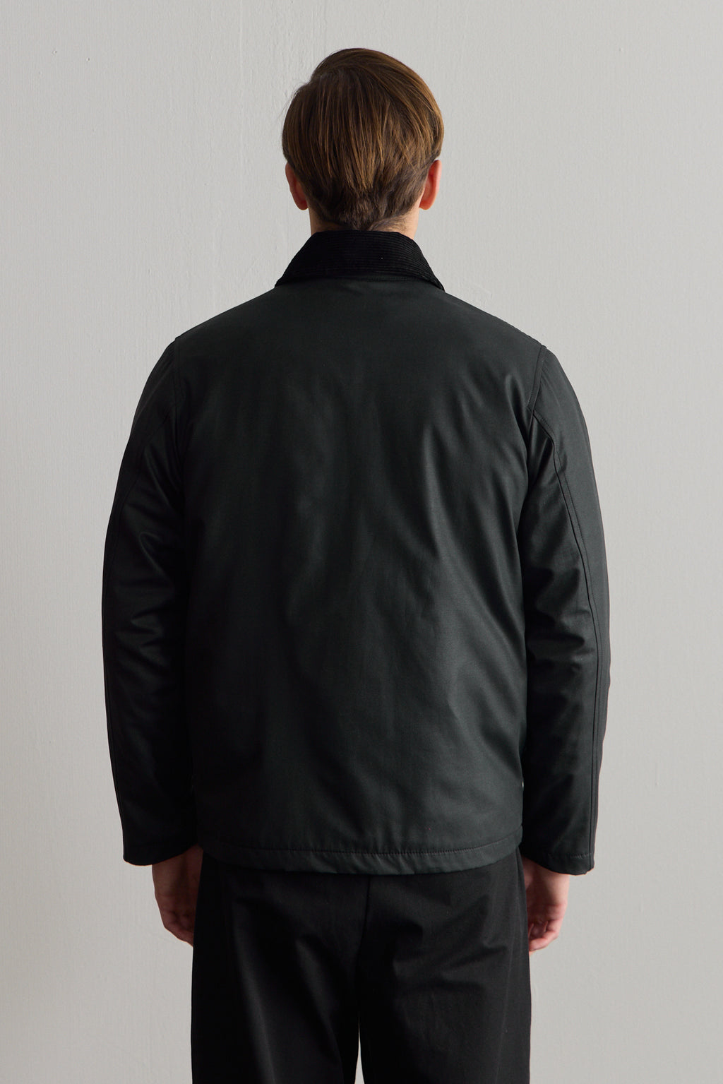 Erkek Kadife Yakalı Mont Ceket Siyah