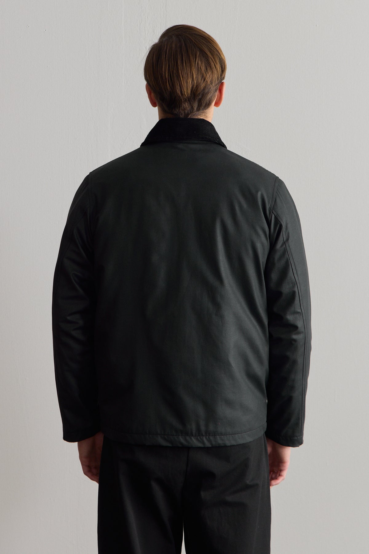 Erkek Kadife Yakalı Mont Ceket Siyah