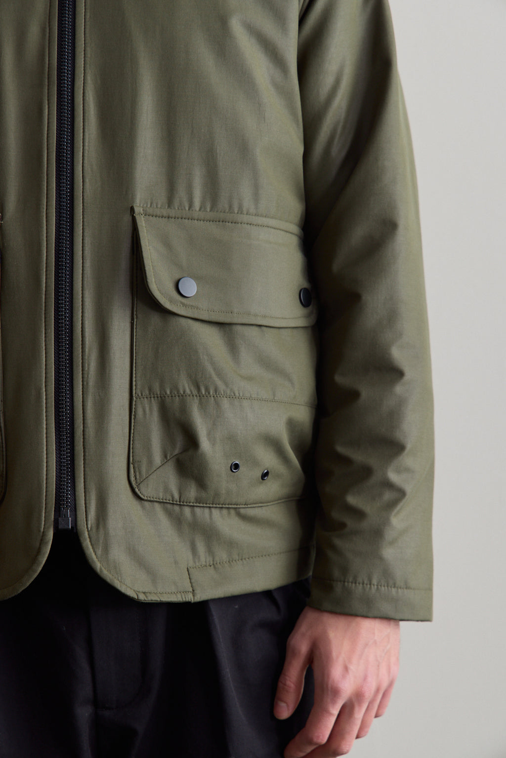 Erkek Kadife Yakalı Mont Ceket Yeşil