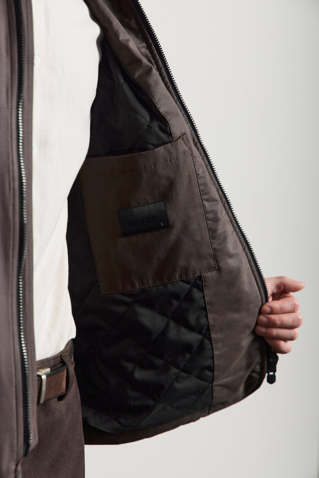 Erkek Kadife Yakalı Mont Ceket Kahverengi