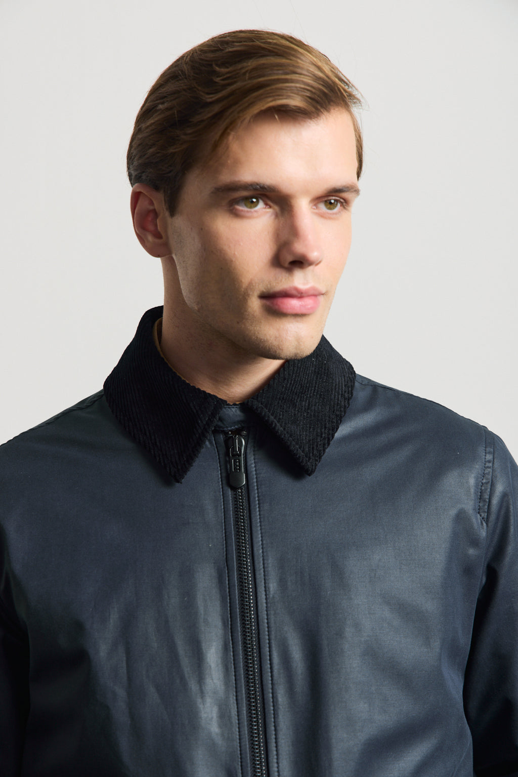 Erkek Kadife Yakalı Mont Ceket Lacivert