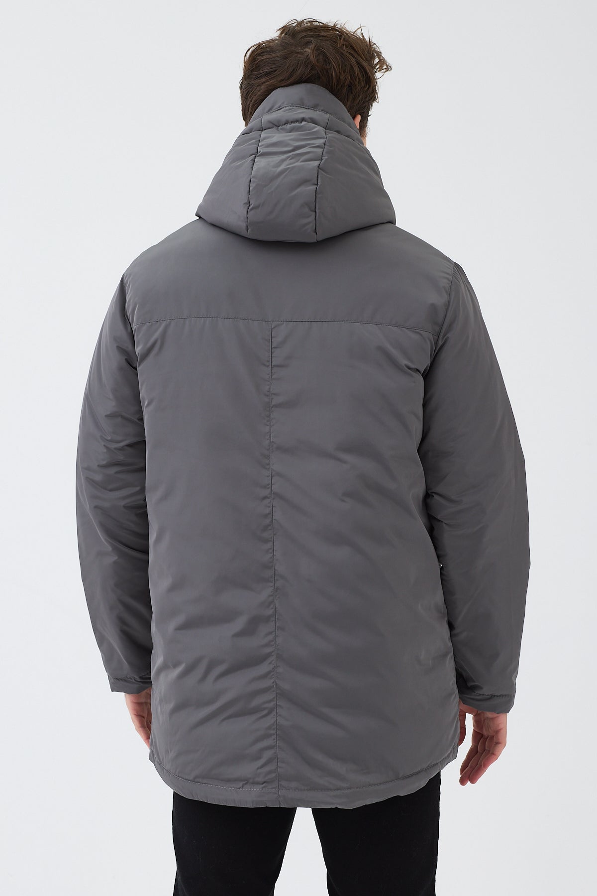 Erkek Kapüşonlu Su Geçirmez Mont Kaban Antrasit 3817DNGR