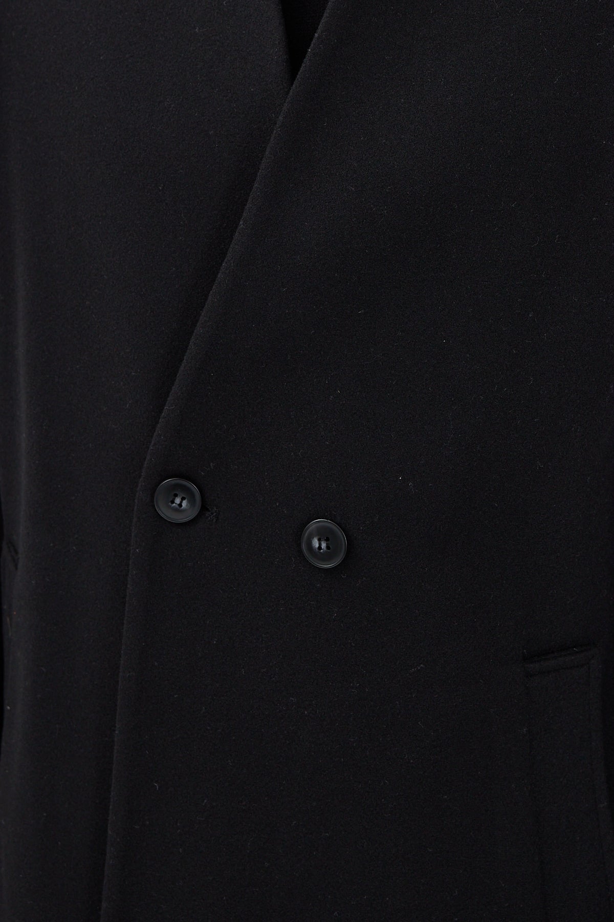 Erkek Kruvaze Kaşe Palto Mont Siyah