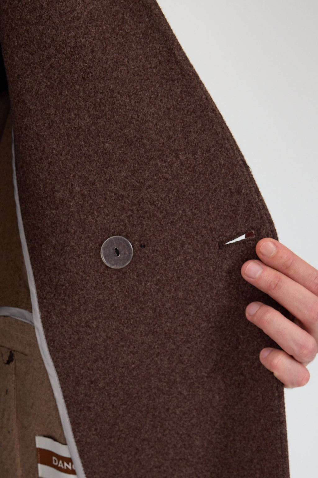 Erkek Kruvaze Kaşe Palto Mont Kahverengi