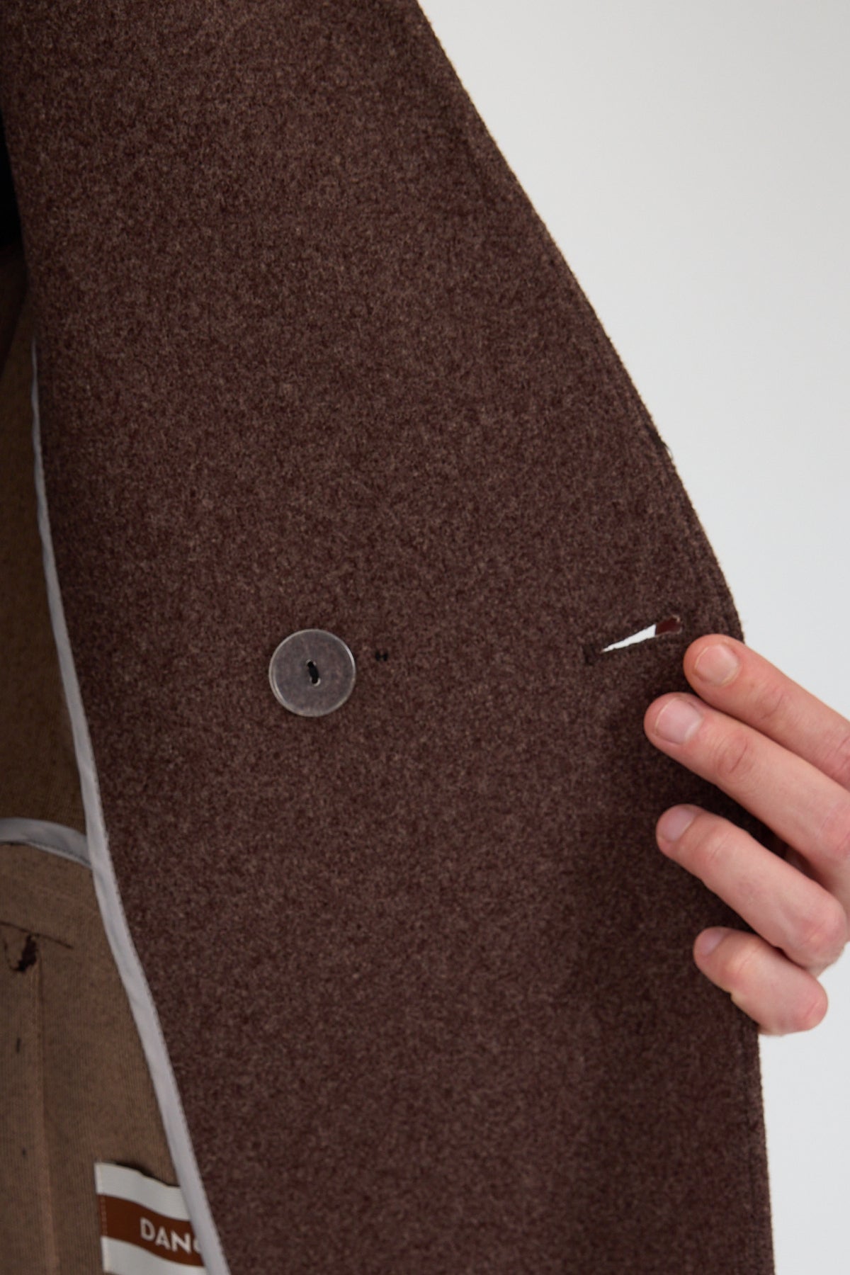 Erkek Kruvaze Kaşe Palto Mont Kahverengi