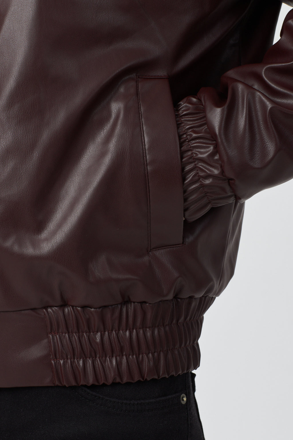 Erkek Limited Edition Deri Mont Ceket Bordo
