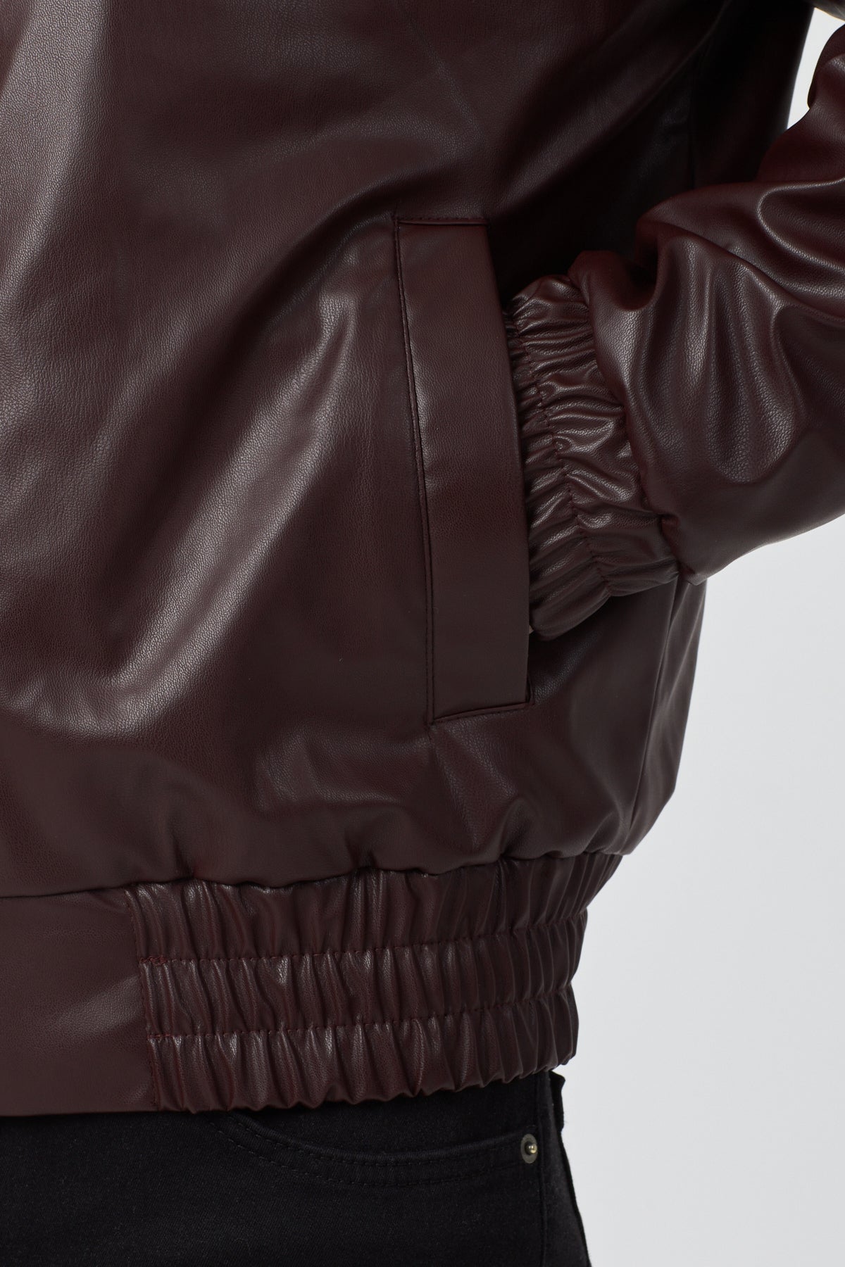 Erkek Limited Edition Deri Mont Ceket Bordo
