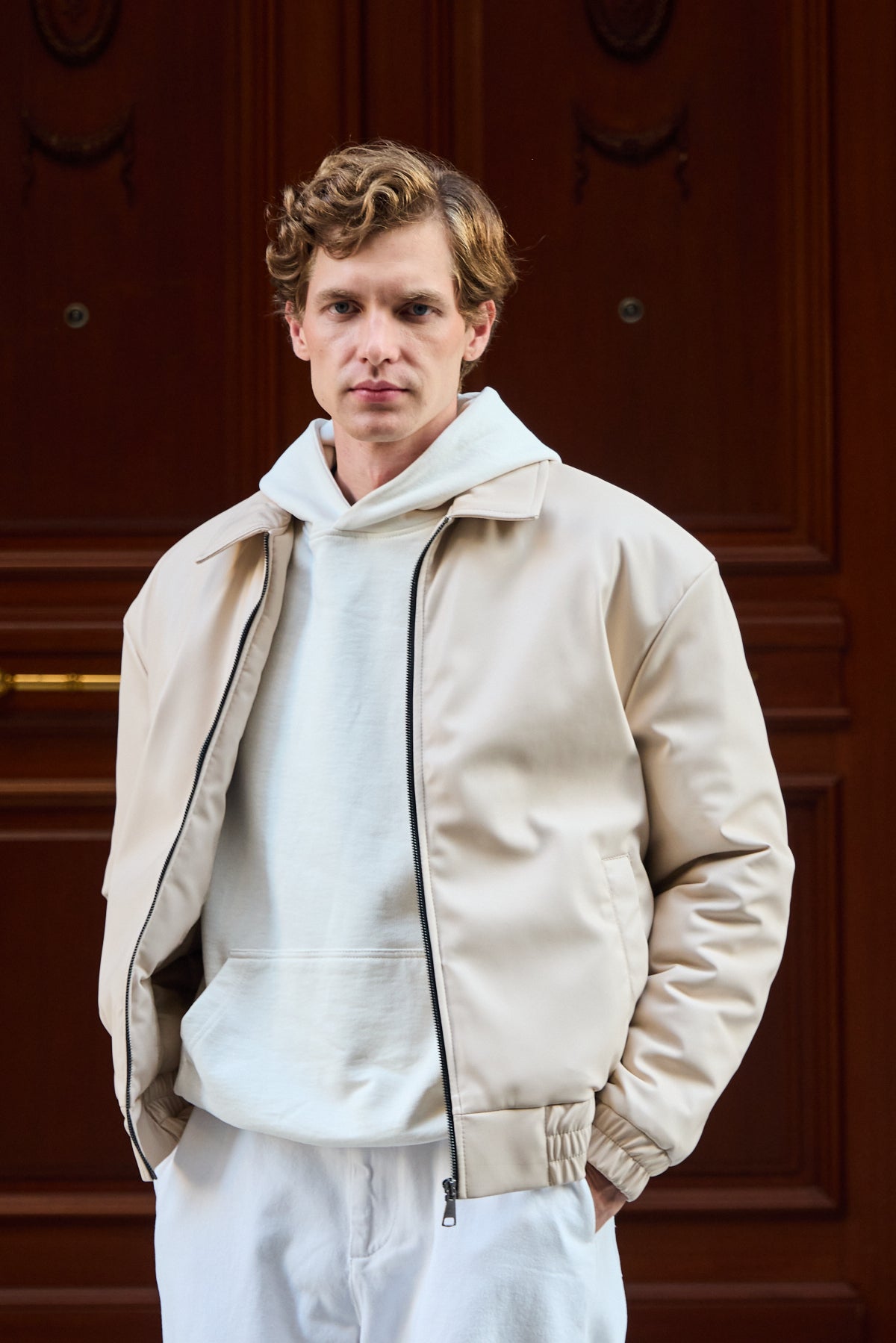 Erkek Limited Edition Deri Mont Ceket Taş