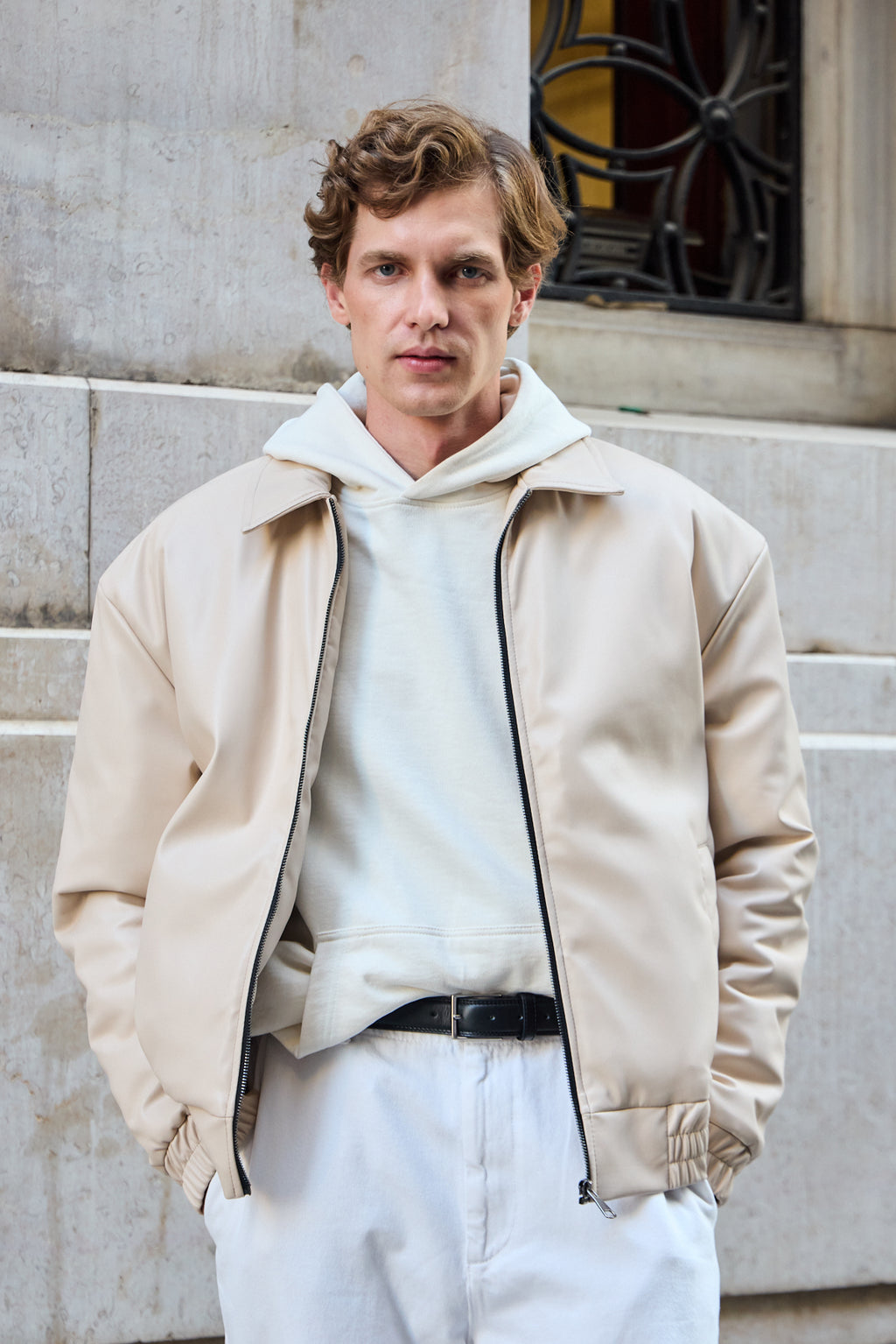 Erkek Limited Edition Deri Mont Ceket Taş