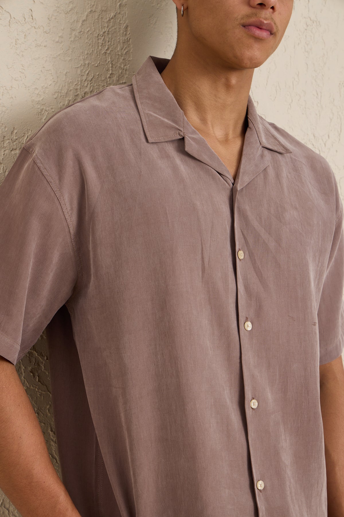 Erkek Modal Kumaş Pantolon Gömlek Takım Vizon