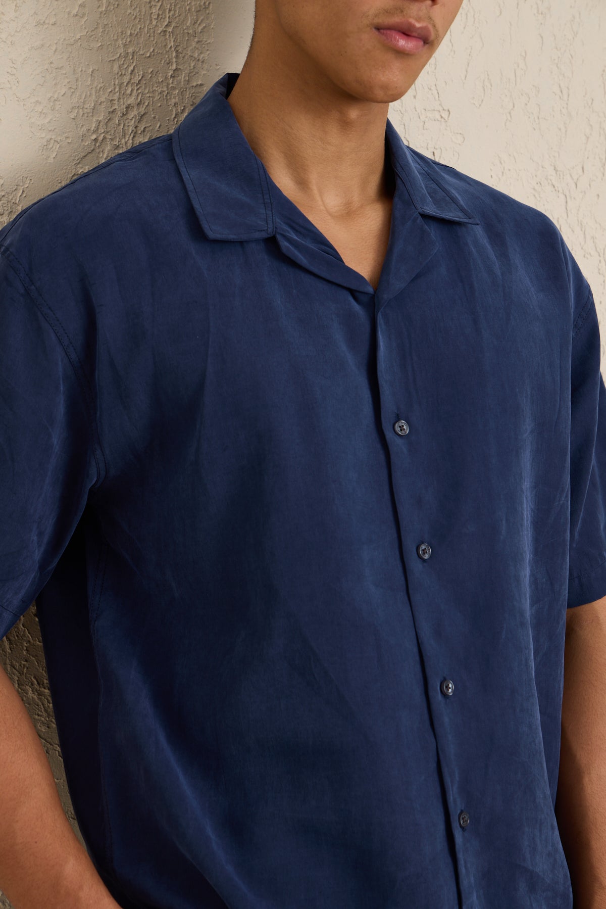 Erkek Modal Kumaş Pantolon Gömlek Takım Mavi