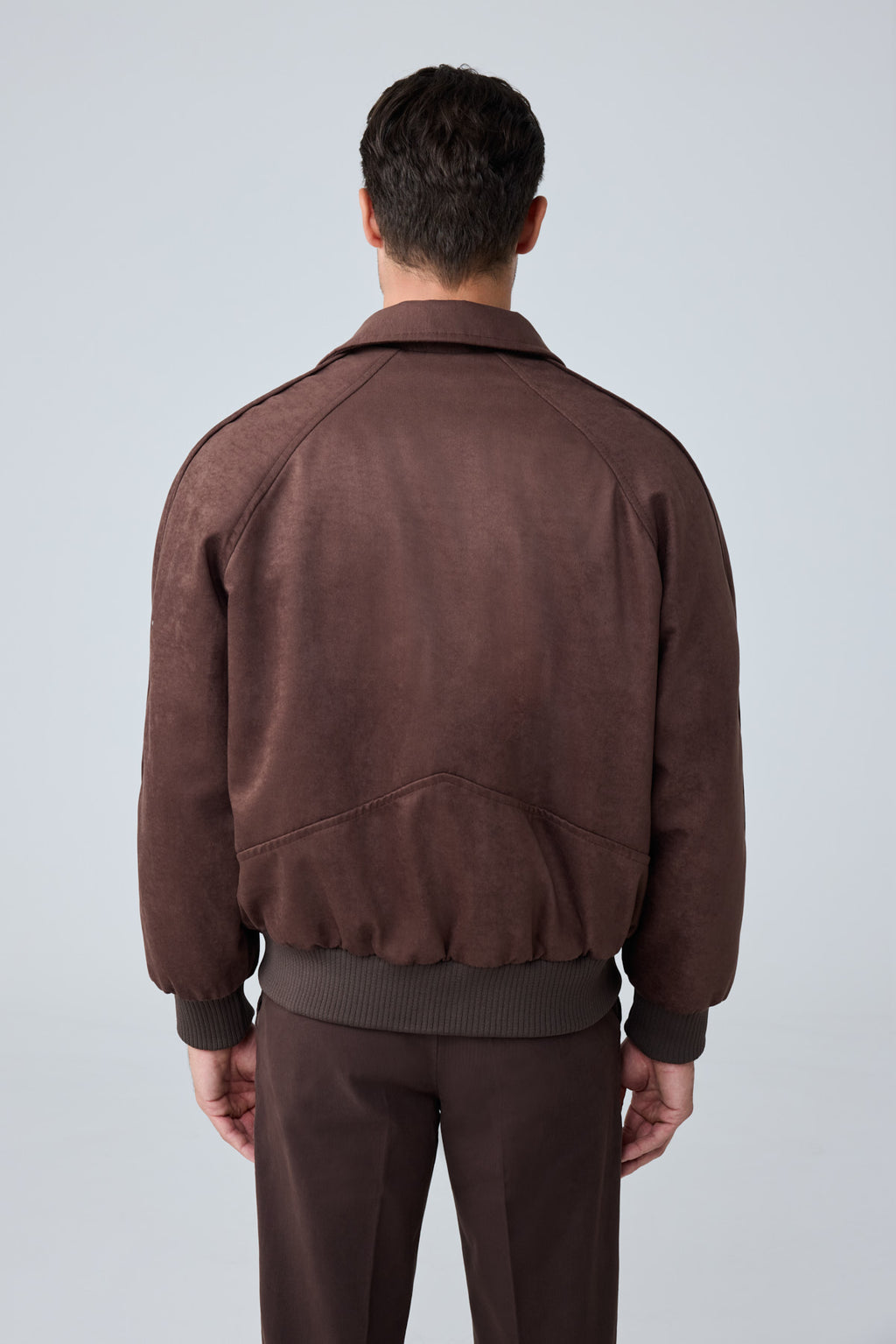 Erkek Oversize Bomber Süet Ceket Açık Kahverengi 4343DNGR