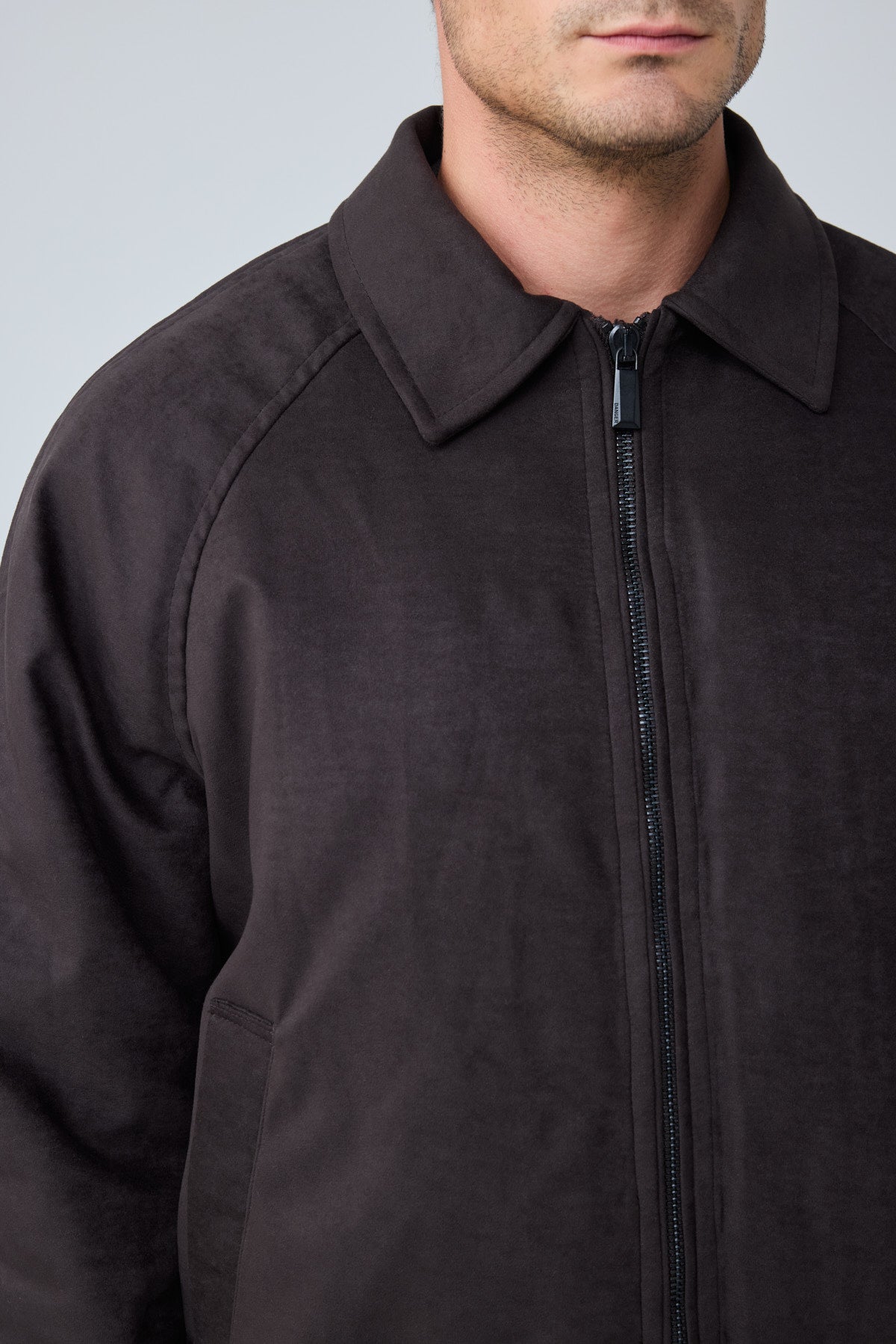 Erkek Oversize Bomber Süet Ceket Kahverengi 4343DNGR