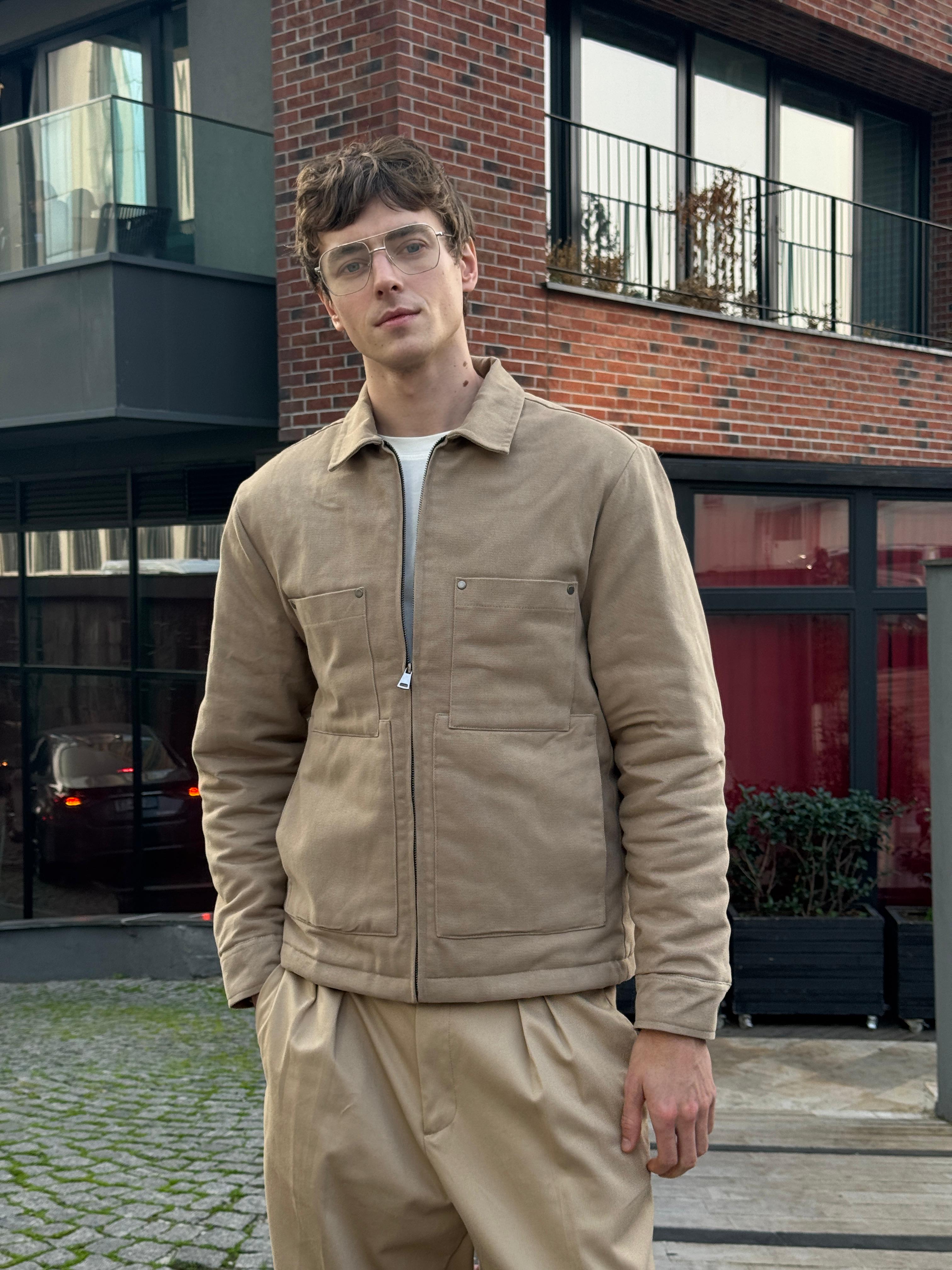 Erkek Pamuklu Mont Ceket Siyah 4109DNGR