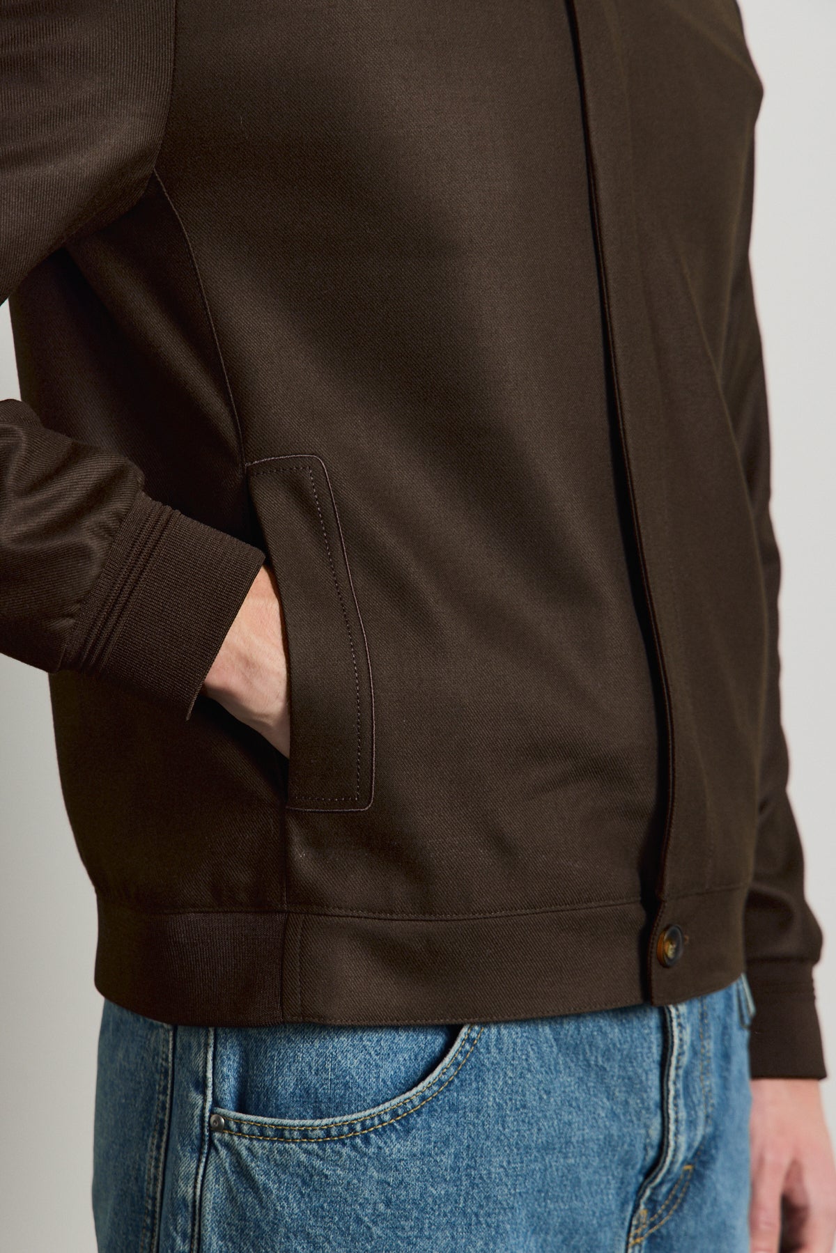 Erkek Poliviskon Özel Kumaş Ceket Kahverengi