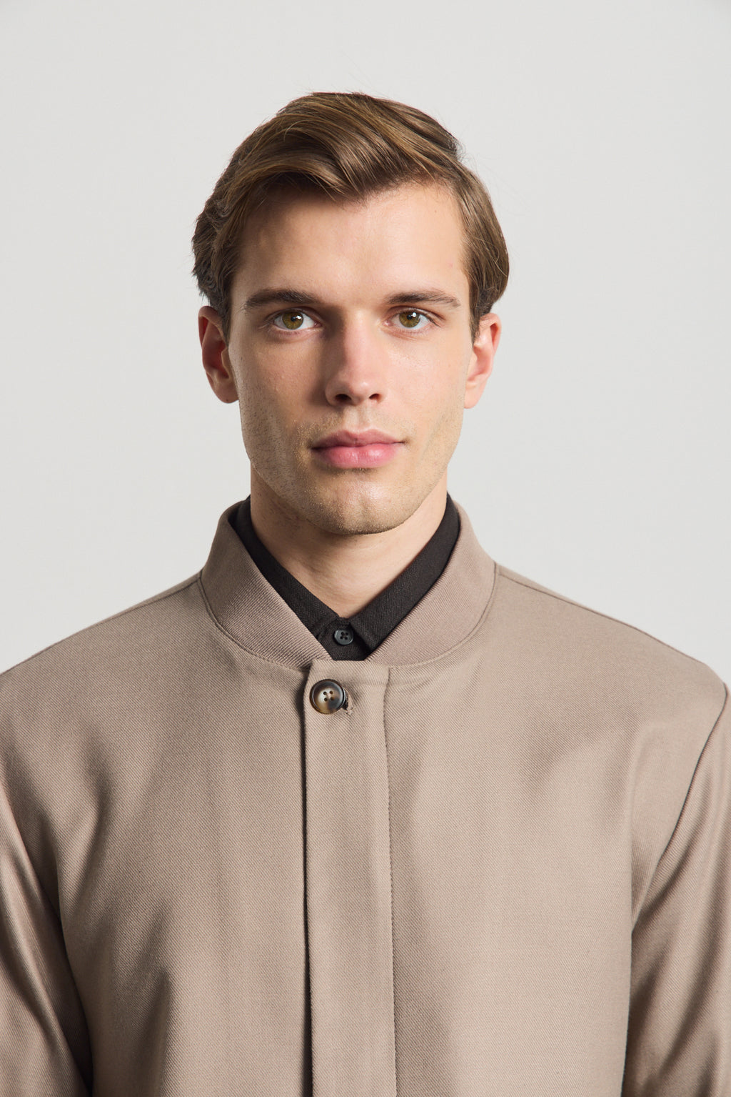 Erkek Poliviskon Özel Kumaş Ceket Bej