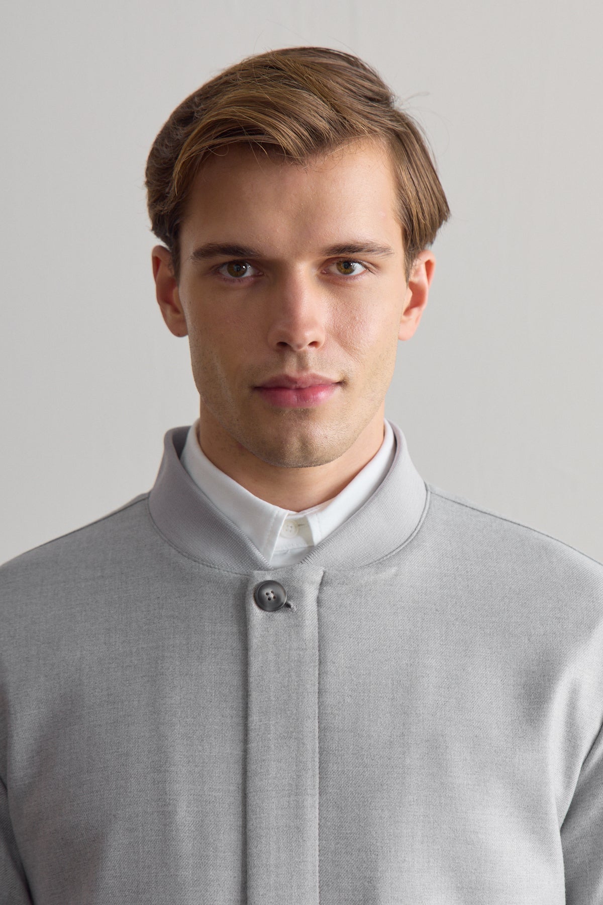 Erkek Poliviskon Özel Kumaş Ceket Gri