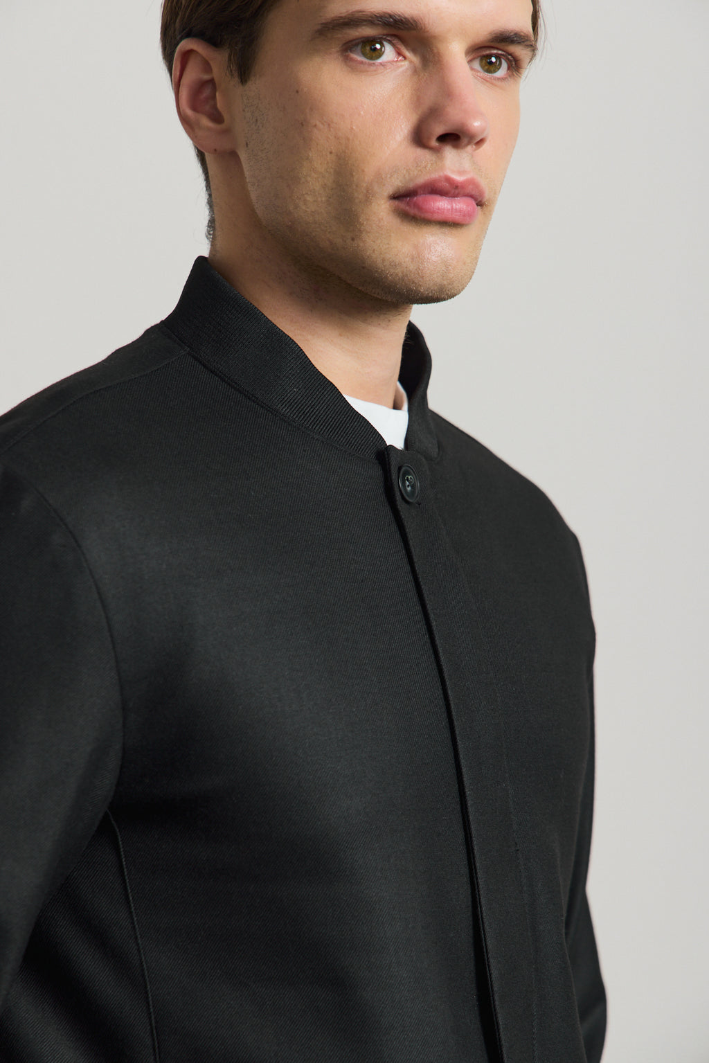 Erkek Poliviskon Özel Kumaş Ceket Siyah