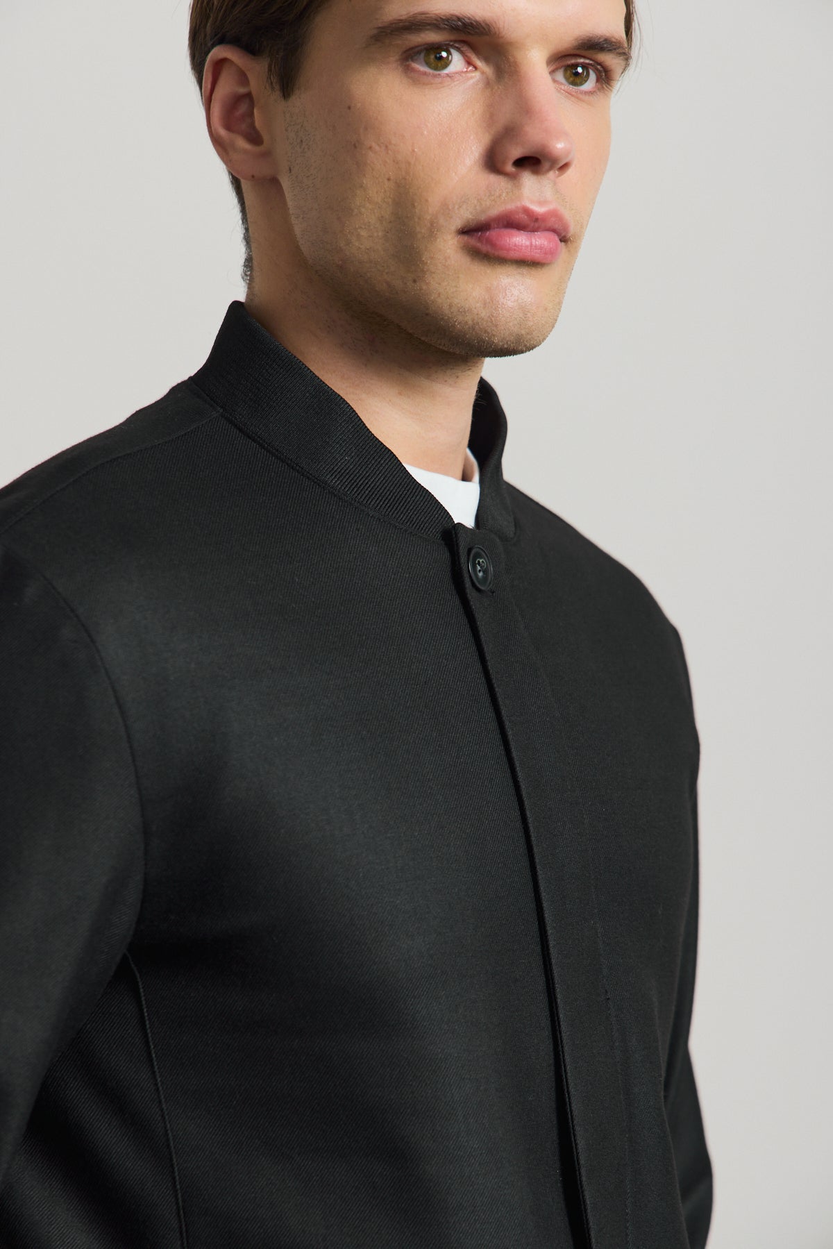 Erkek Poliviskon Özel Kumaş Ceket Siyah