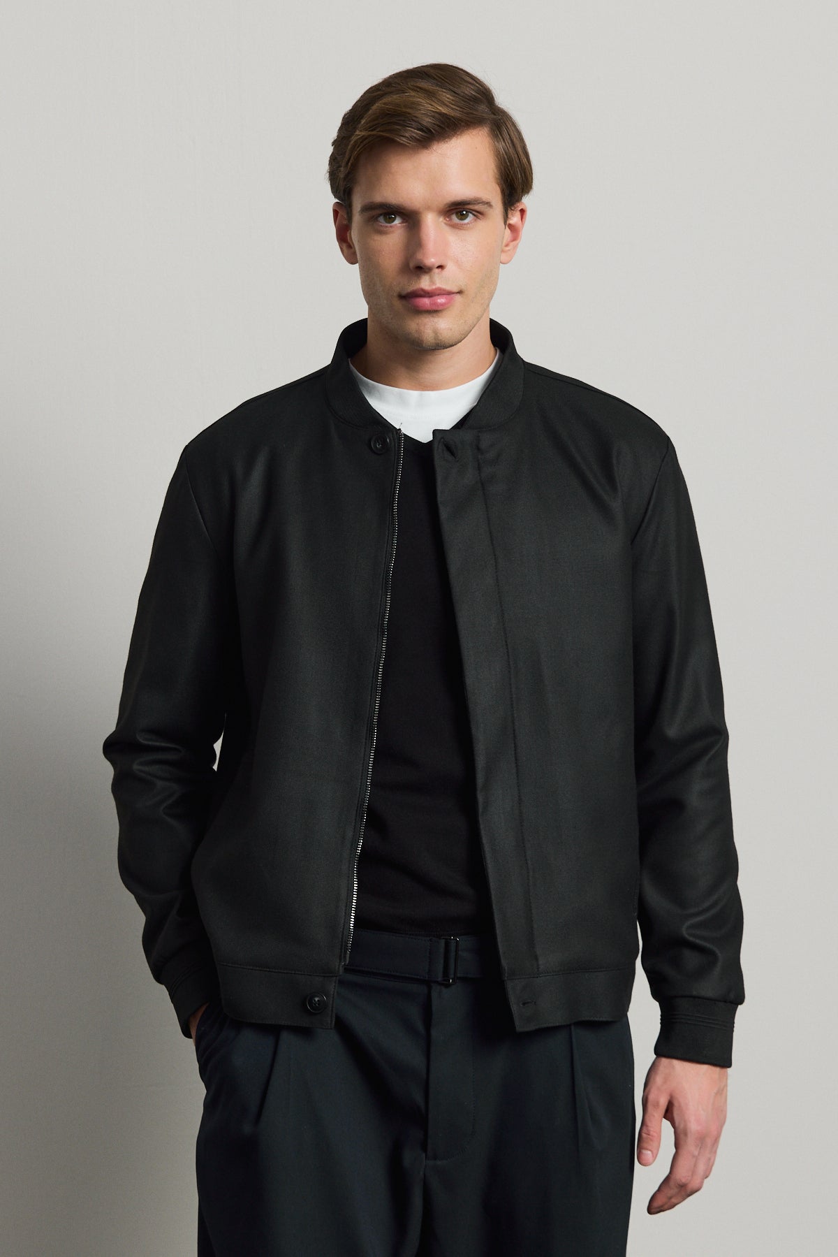 Erkek Poliviskon Özel Kumaş Ceket Siyah