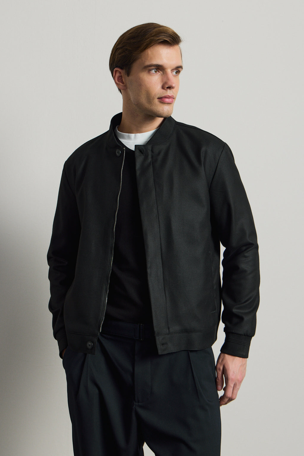 Erkek Poliviskon Özel Kumaş Ceket Siyah