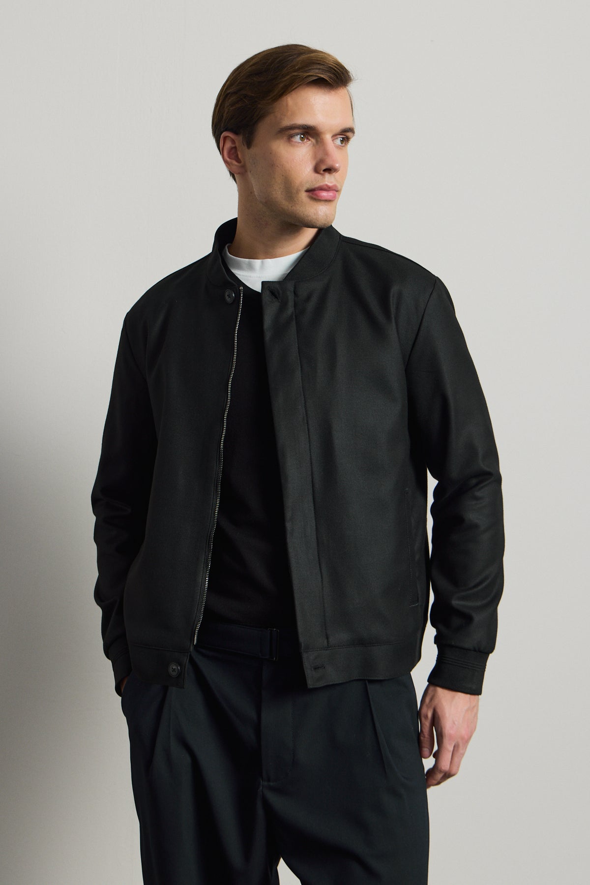 Erkek Poliviskon Özel Kumaş Ceket Siyah