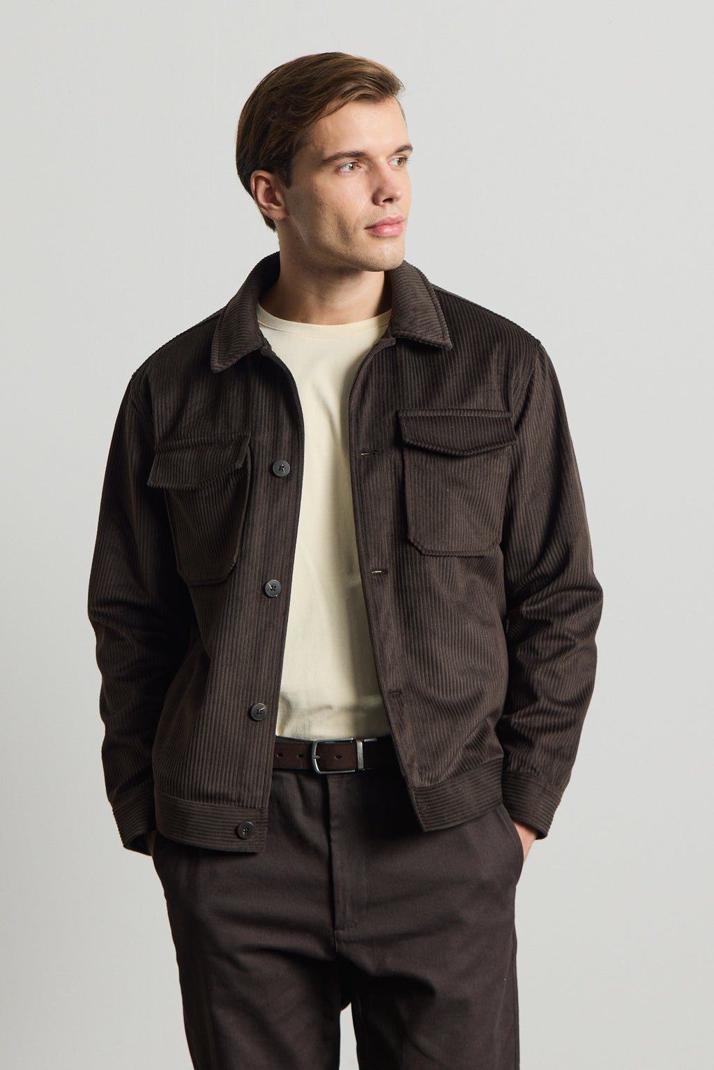 Erkek Premimum Kadife Ceket Kahverengi 4229DNGR