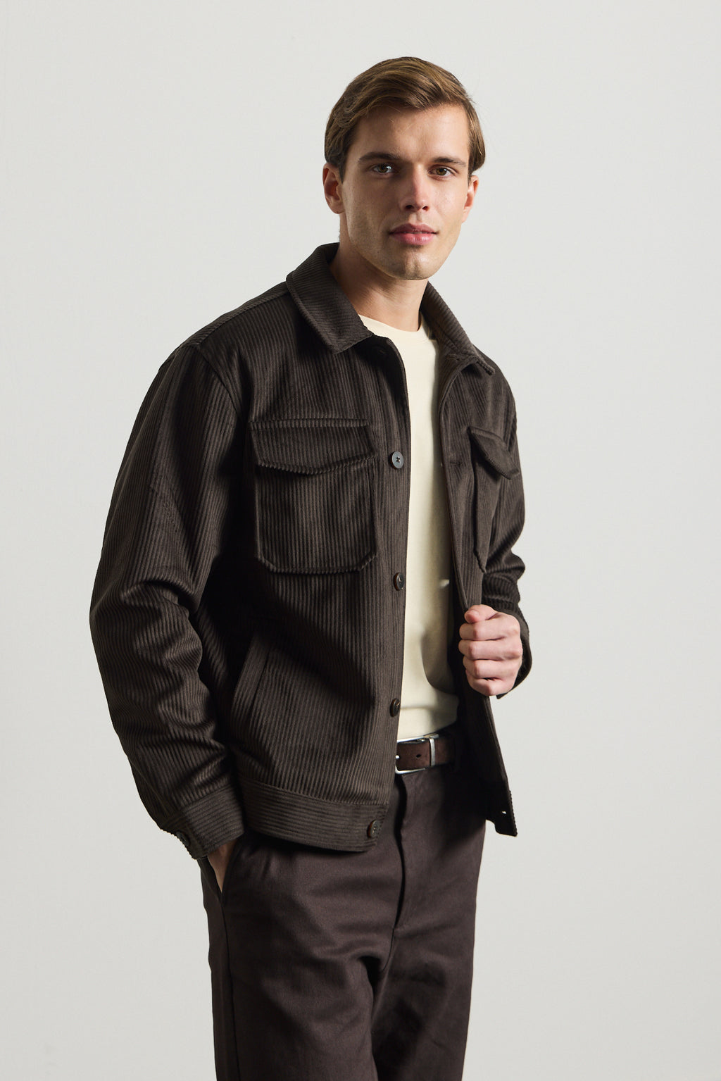 Erkek Premimum Kadife Ceket Kahverengi 4229DNGR