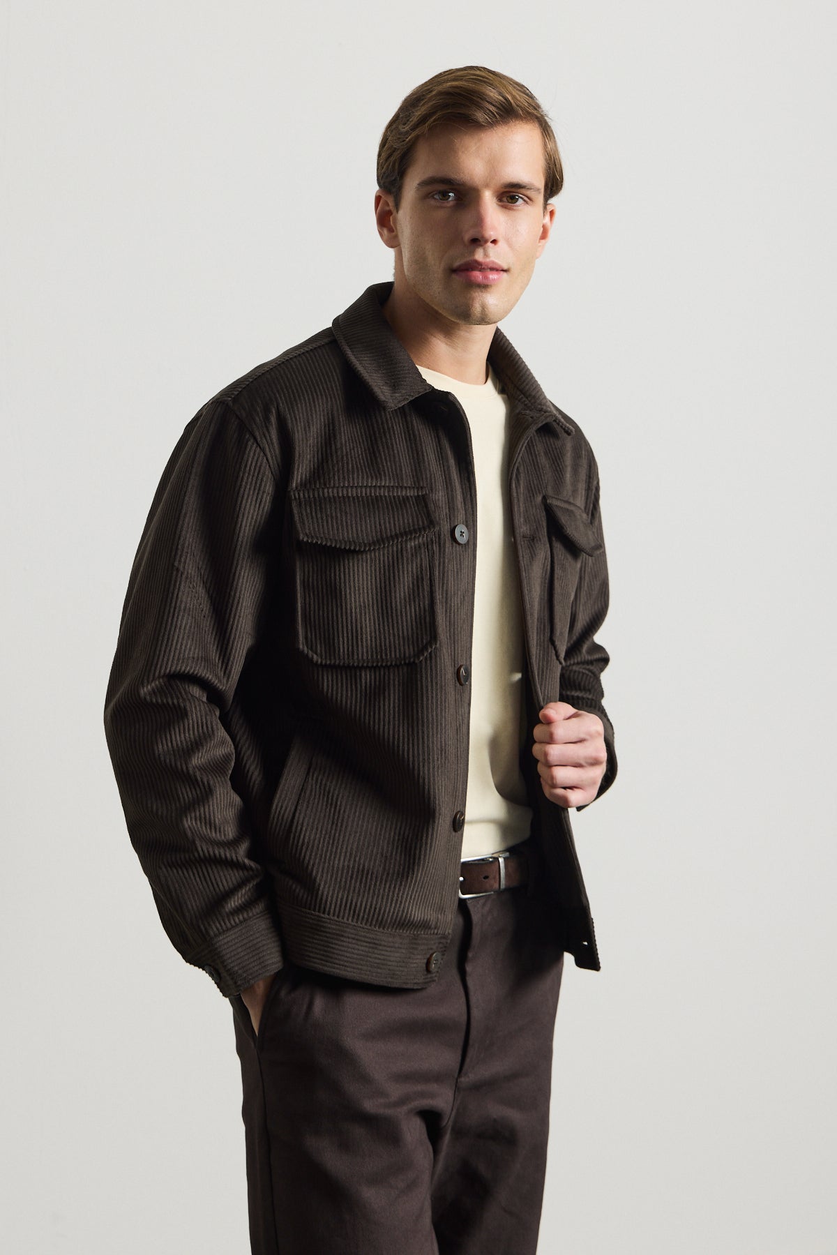 Erkek Premimum Kadife Ceket Kahverengi 4229DNGR