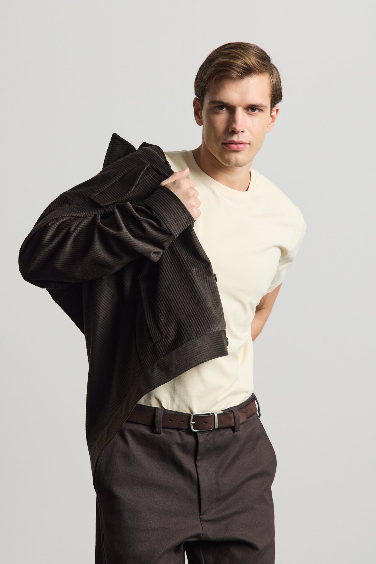 Erkek Premimum Kadife Ceket Kahverengi 4229DNGR