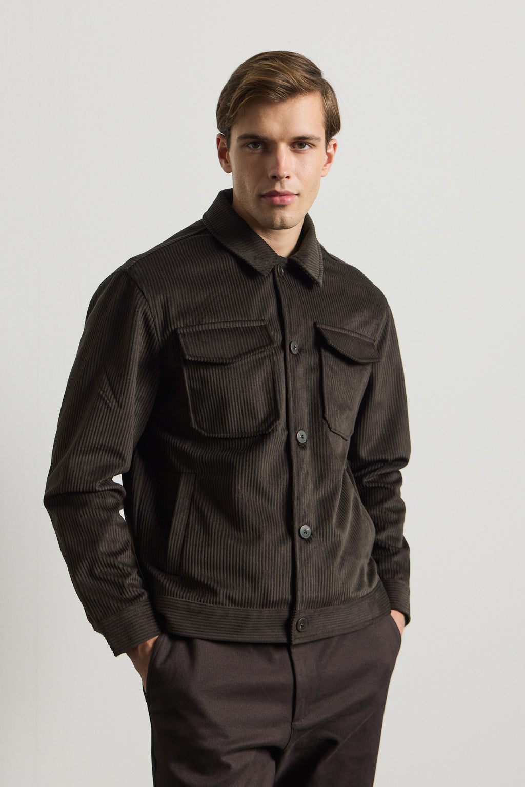 Erkek Premimum Kadife Ceket Kahverengi 4229DNGR