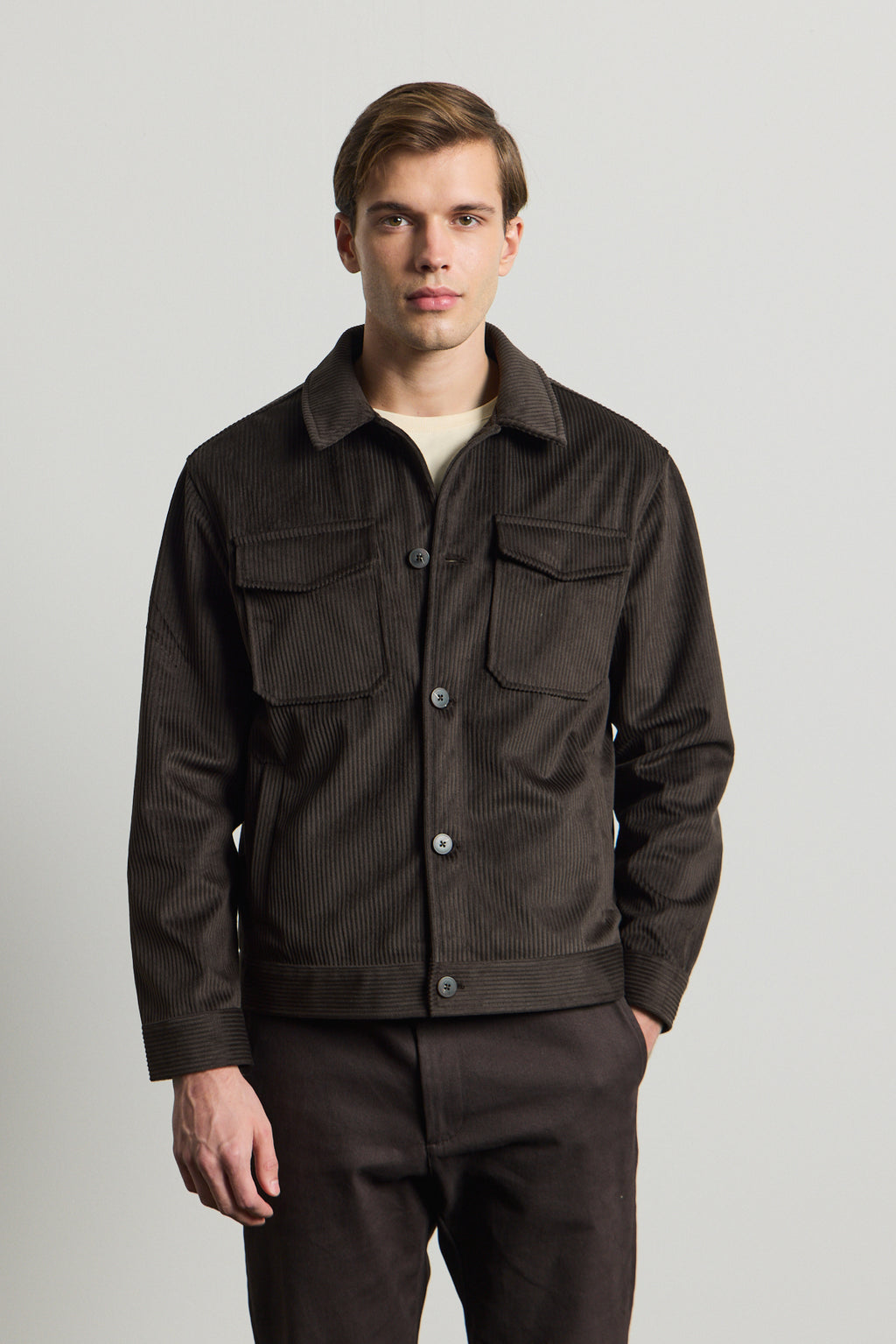 Erkek Premimum Kadife Ceket Kahverengi 4229DNGR