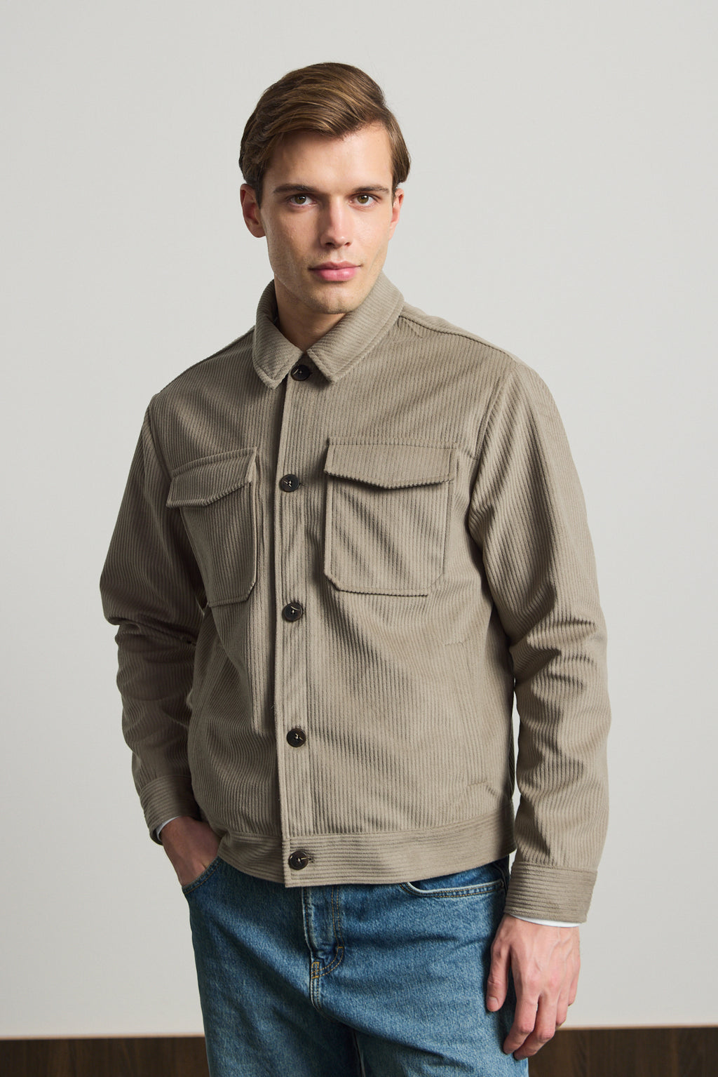 Erkek Premimum Kadife Ceket Bej 4229DNGR