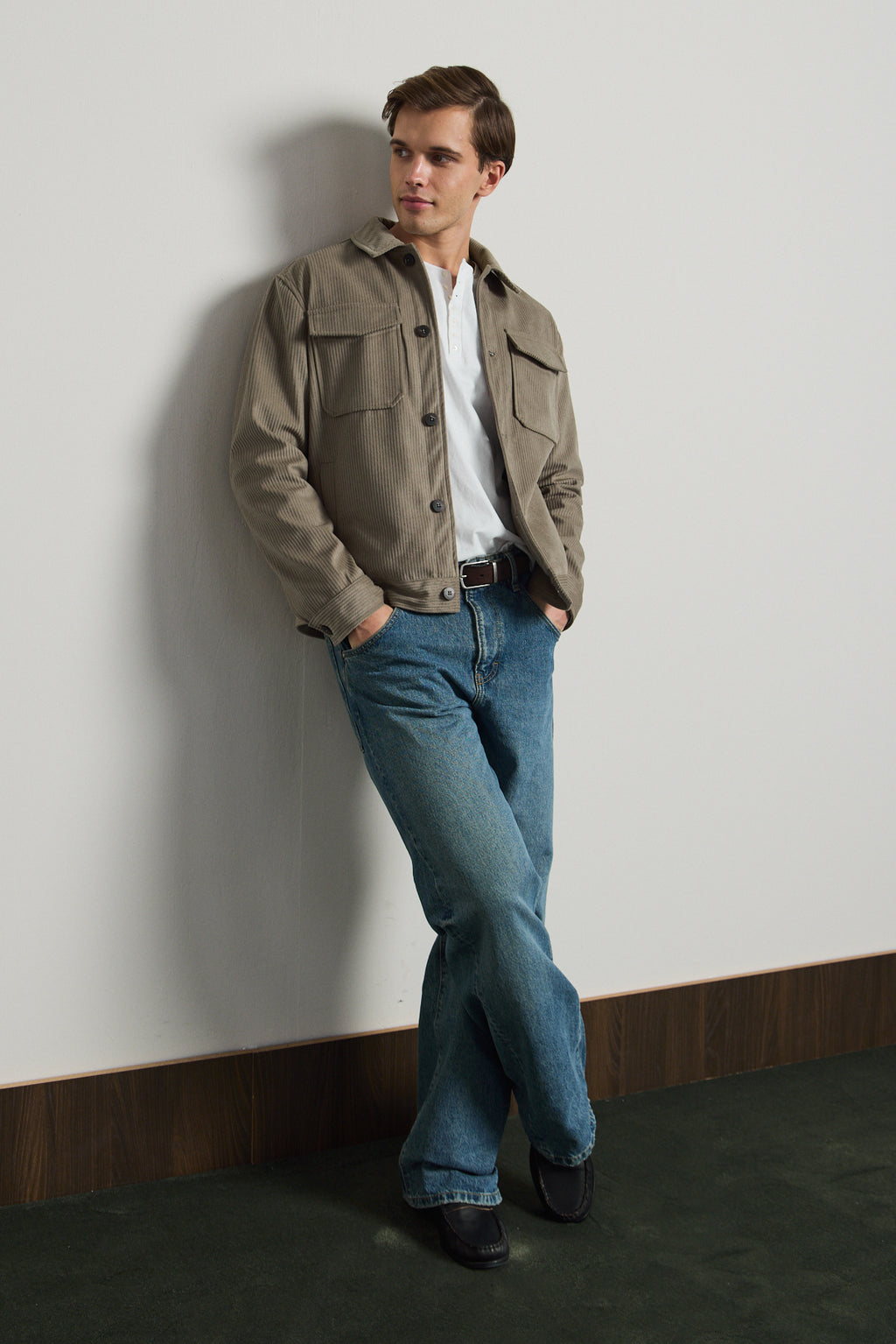 Erkek Premimum Kadife Ceket Bej 4229DNGR