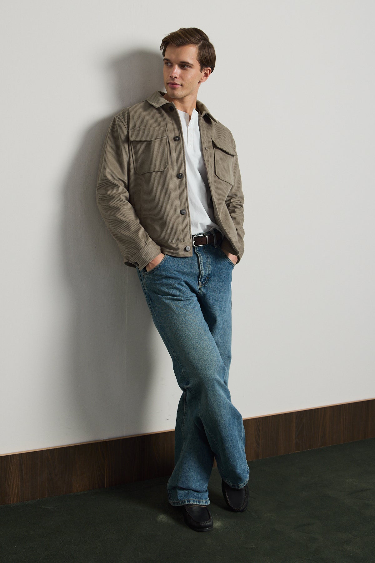 Erkek Premimum Kadife Ceket Bej 4229DNGR