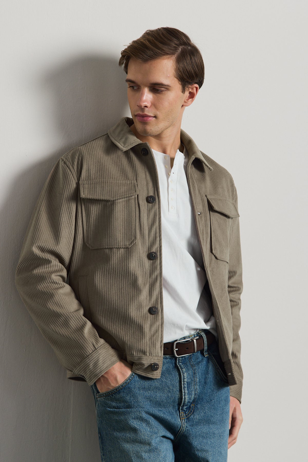 Erkek Premimum Kadife Ceket Bej 4229DNGR