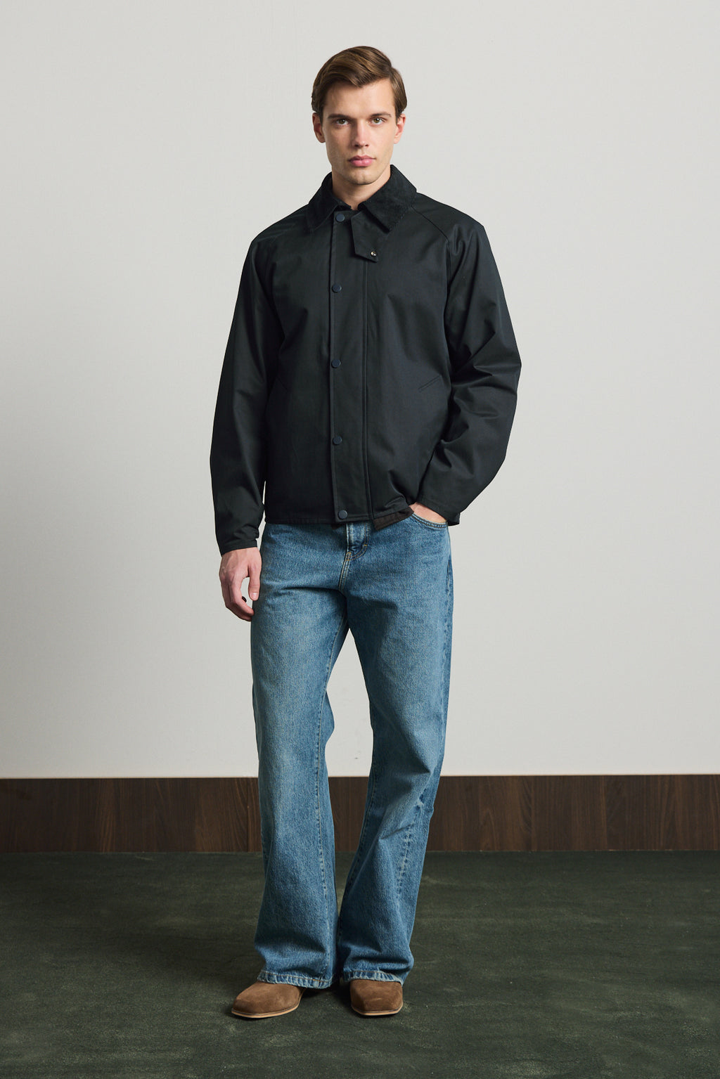 Erkek Premium Kadife Yaka Ceket Lacivert 4231DNGR