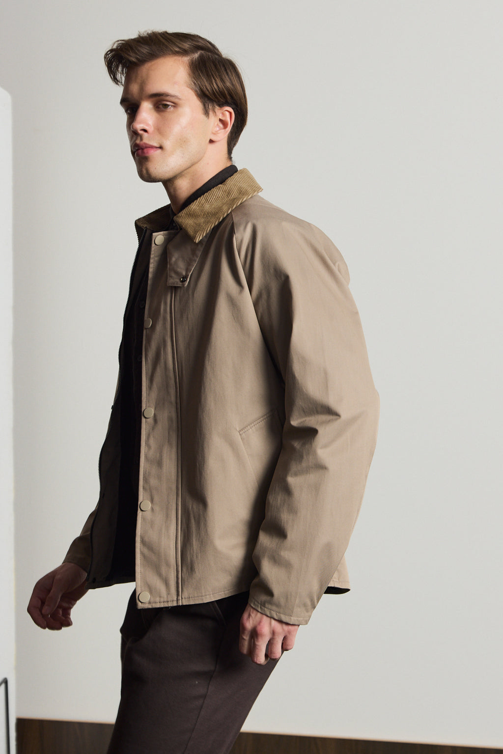 Erkek Premium Kadife Yaka Ceket Bej 4231DNGR