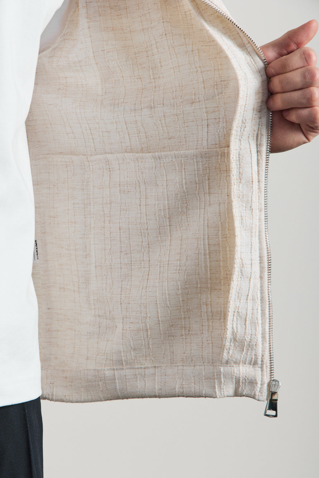Erkek Premium Keten Gömlek Ceket Ekru