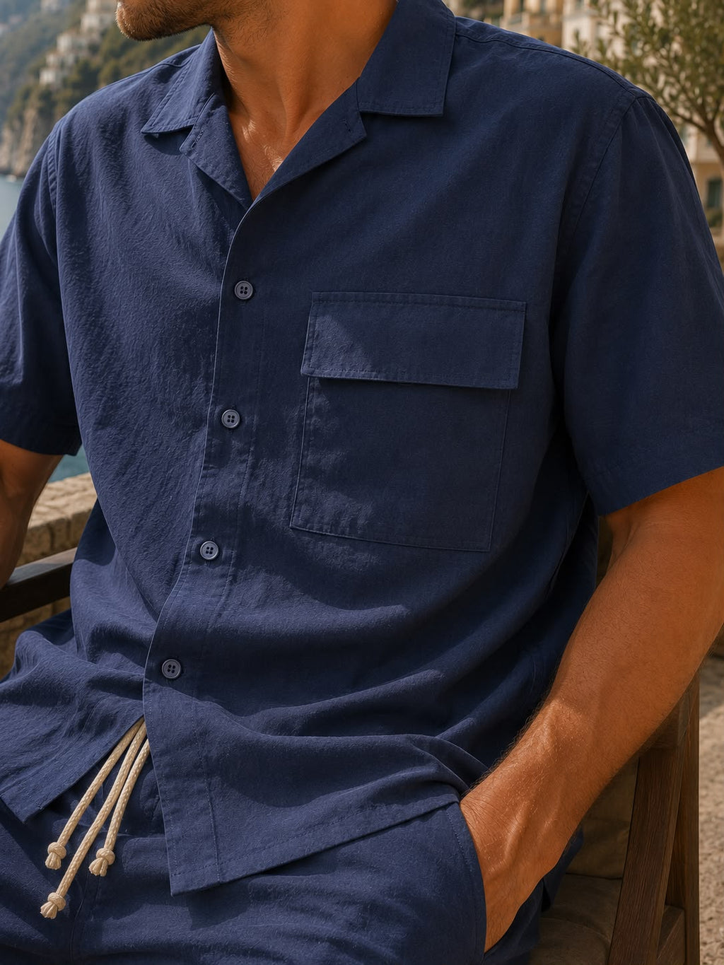 Erkek Premium Kumaş Modal Şort Slim Fit Takım Lacivert 2018DNGR