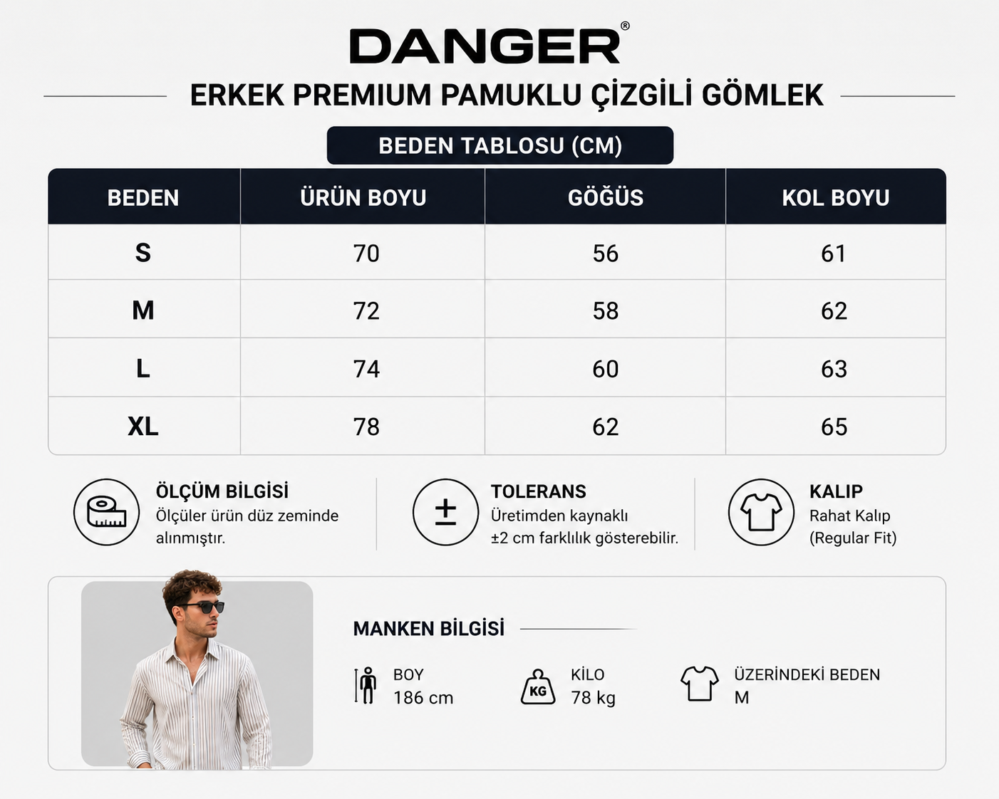Erkek Premium Pamuklu Çizgili Gömlek Lacivert 3002DNGR