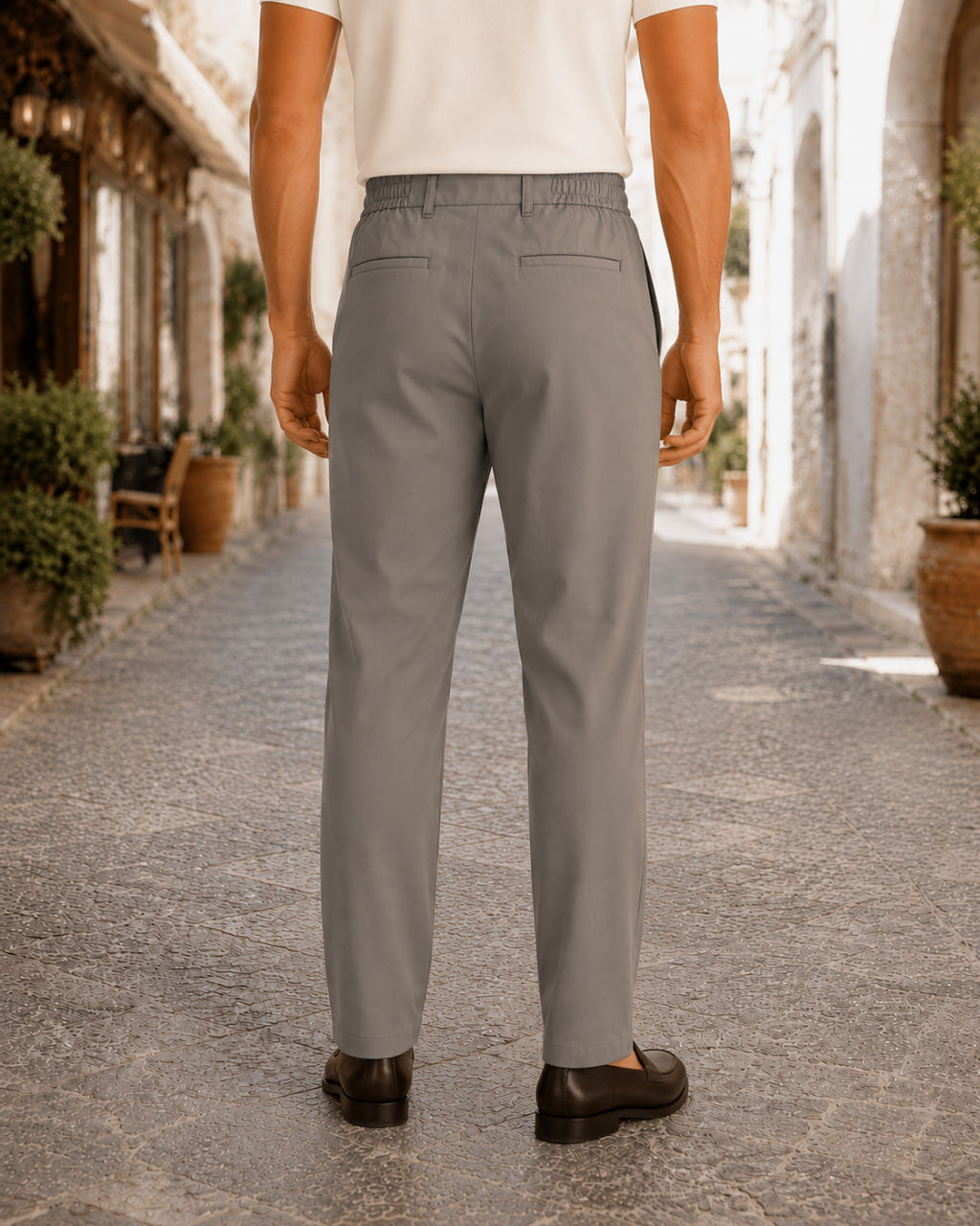 Erkek Premium Poliamid Kumaş Comfort Fit Jogger Vizon Pantolon - 252DNGR