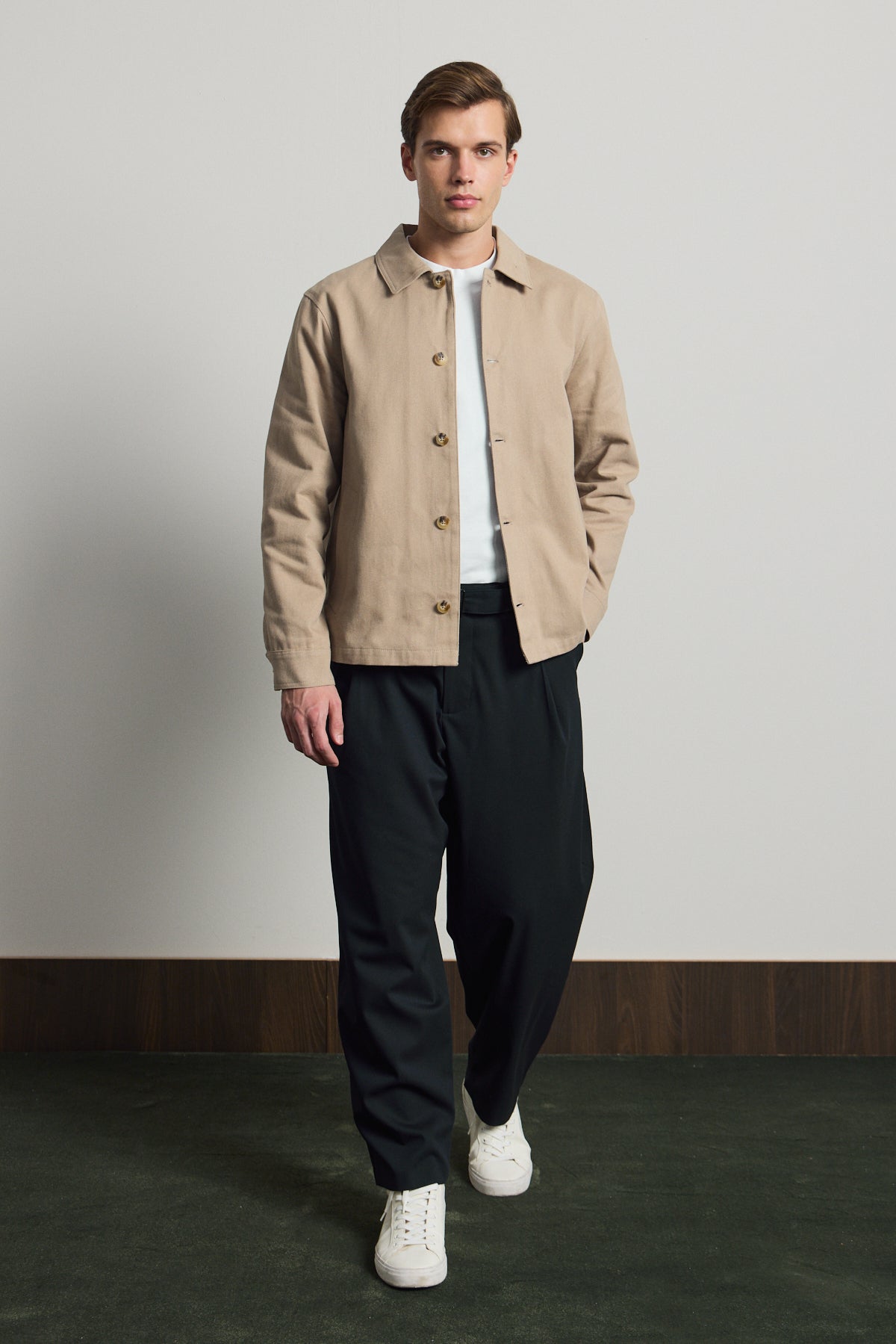 Erkek Relaxed Pamuklu Ceket Vizon