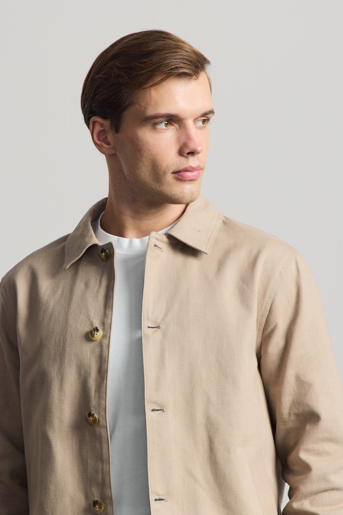 Erkek Relaxed Pamuklu Ceket Vizon