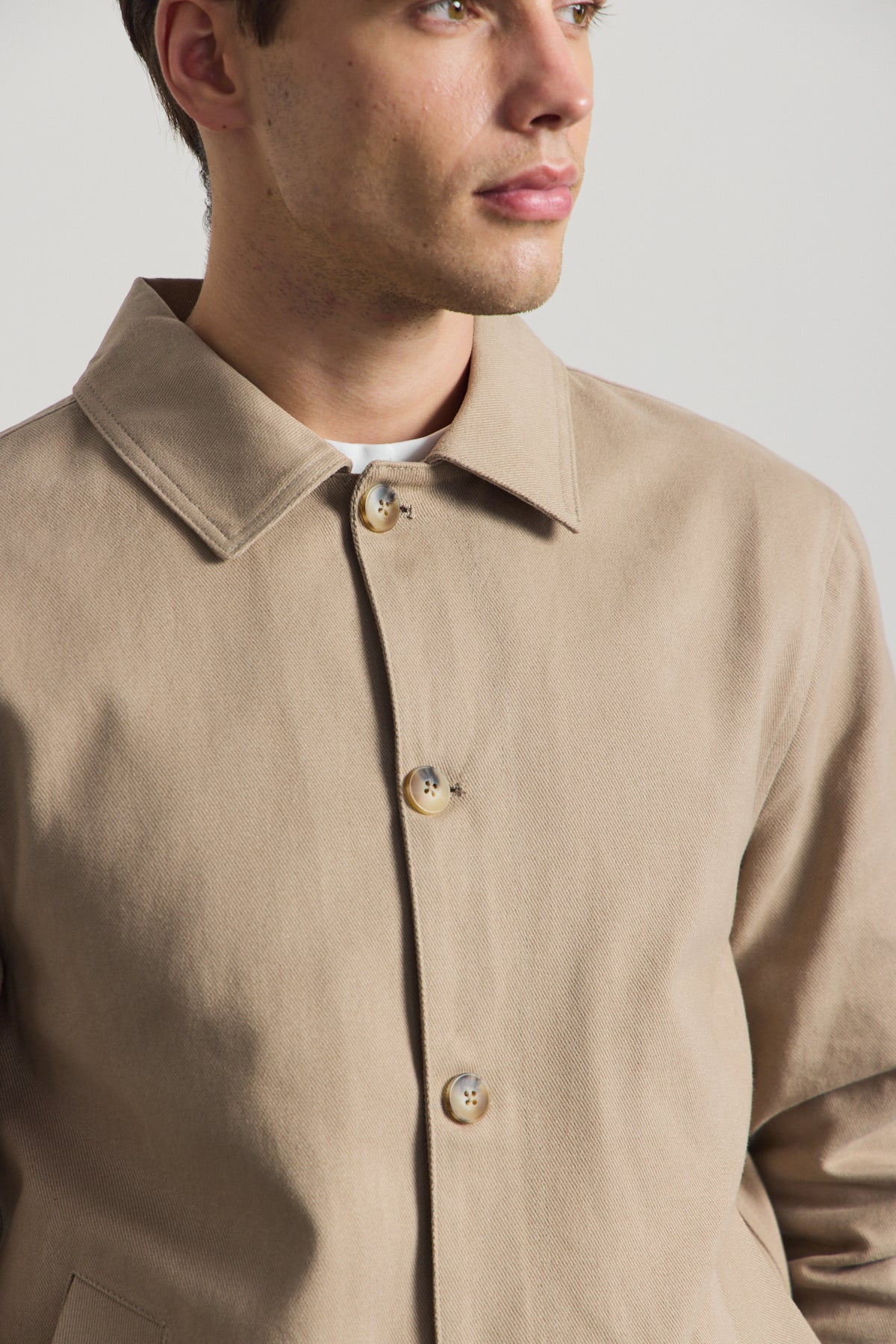 Erkek Relaxed Pamuklu Ceket Vizon