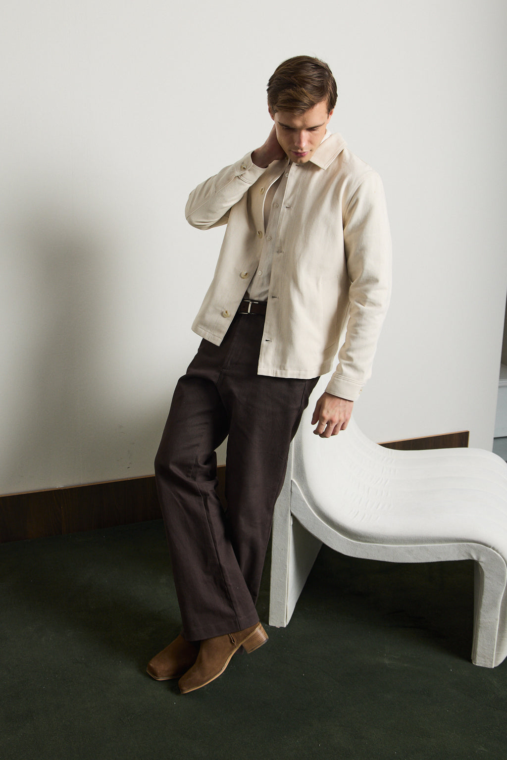 Erkek Relaxed Pamuklu Ceket Bej