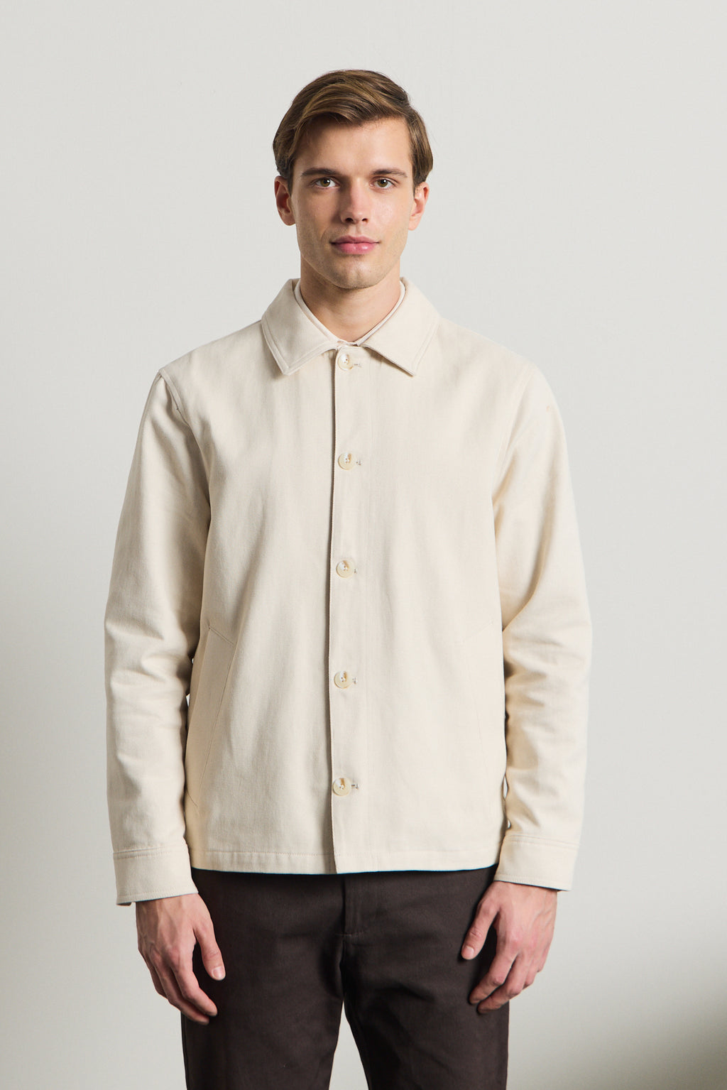 Erkek Relaxed Pamuklu Ceket Bej