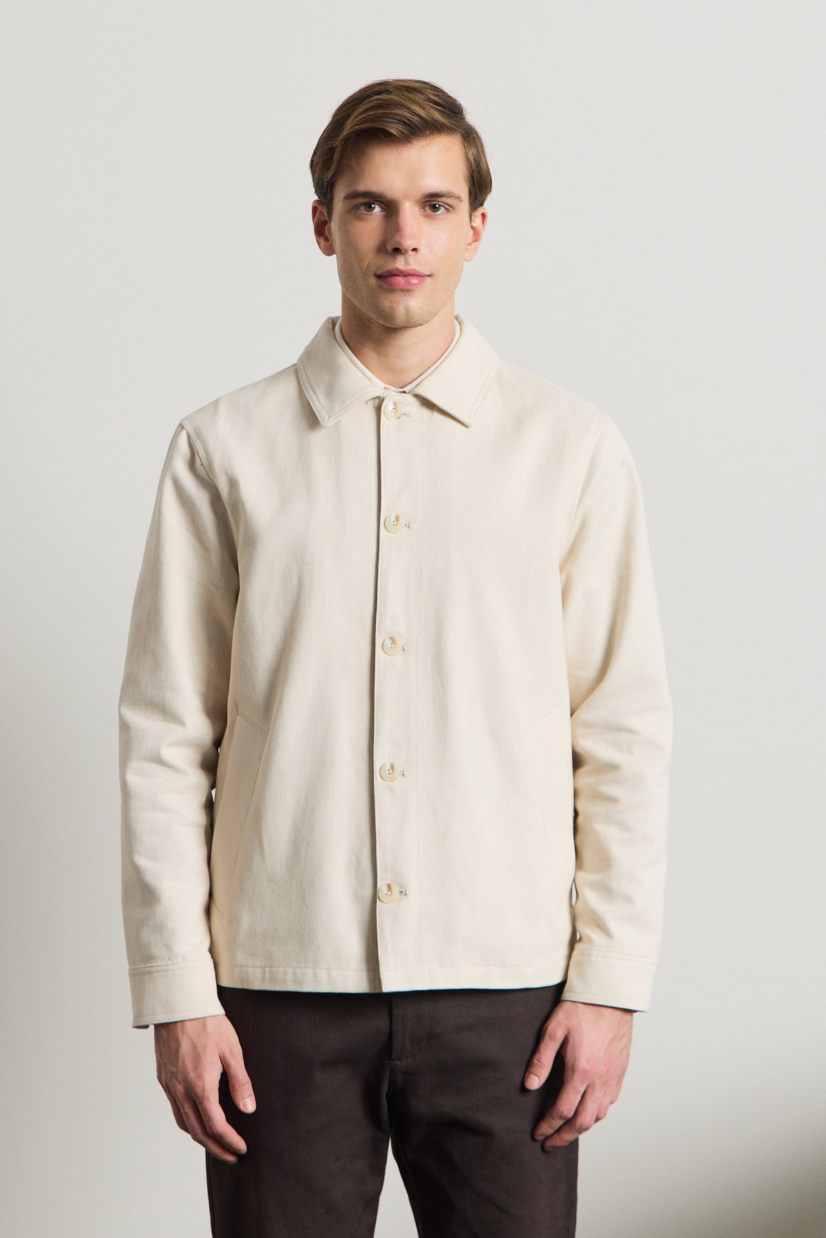 Erkek Relaxed Pamuklu Ceket Bej