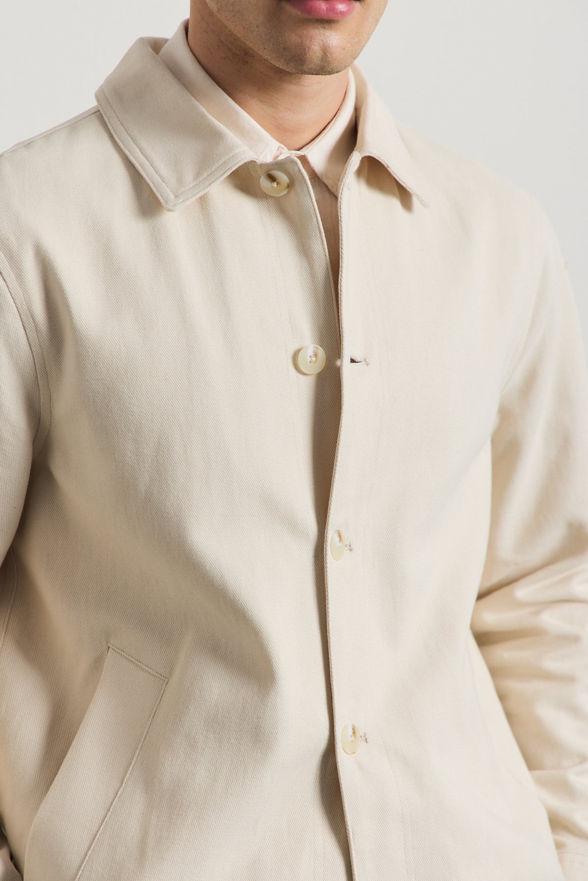 Erkek Relaxed Pamuklu Ceket Bej